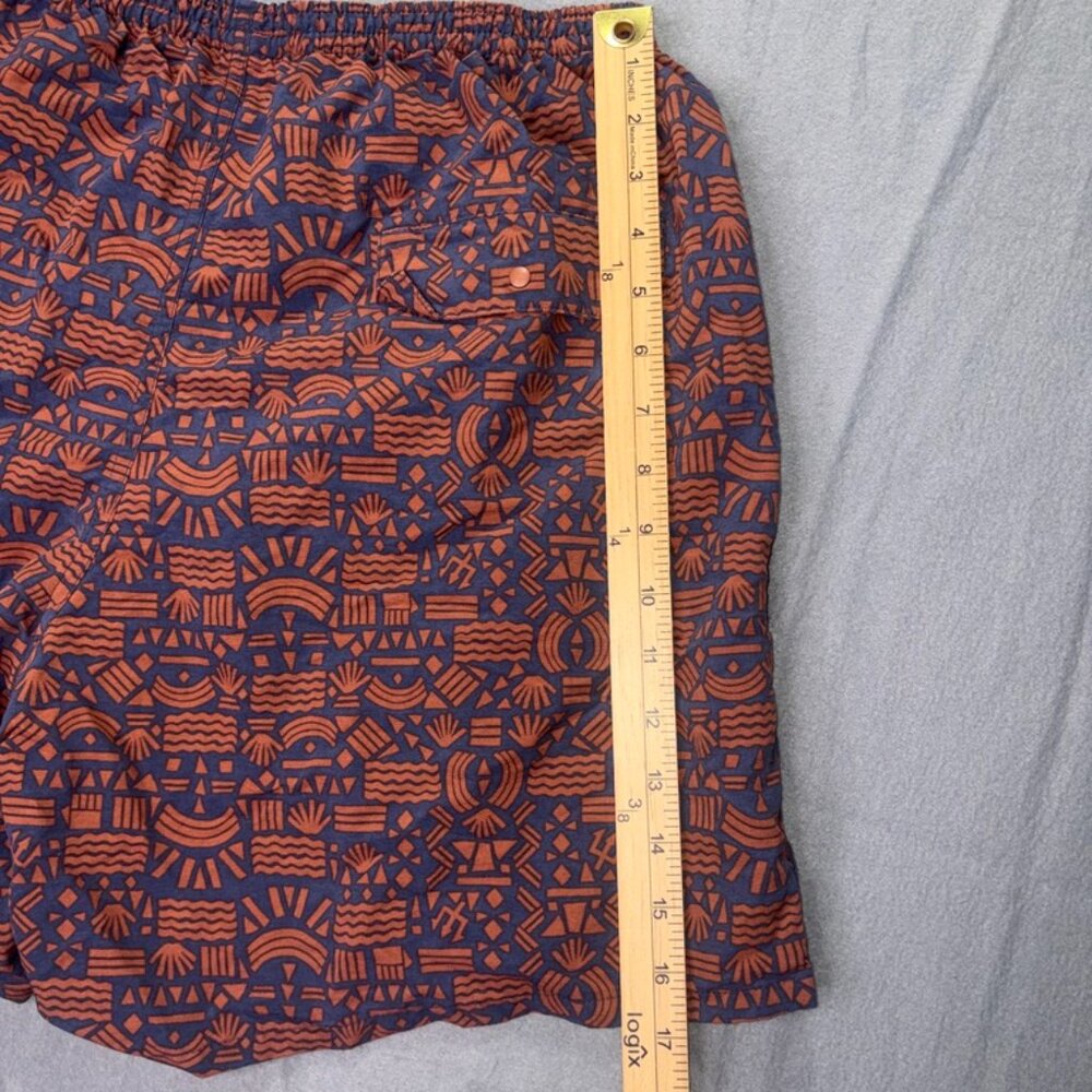 Patagonia Baggies Pull On Shorts Retro Aztec Print size M Sustainable Orange - Picture 9 of 10